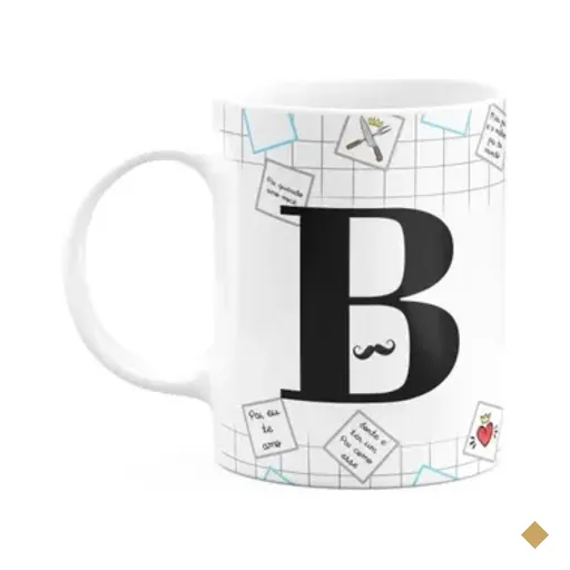 Caneca Do Papai - Inicial Do Nome Letra B - 325ml