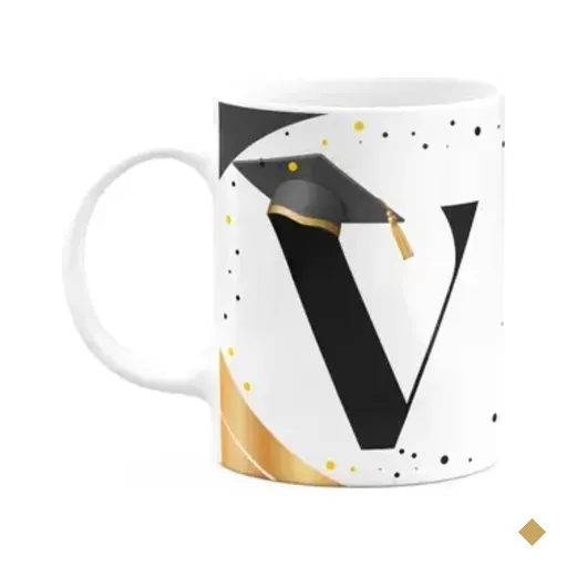 Caneca De Formatura - Inicial Do Nome Letra V - 325ml