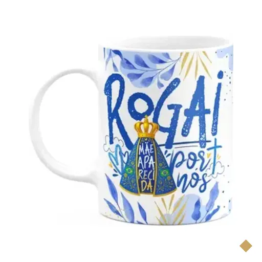 Caneca Religiosa N.s Aparecida - Rogai Por Nós
