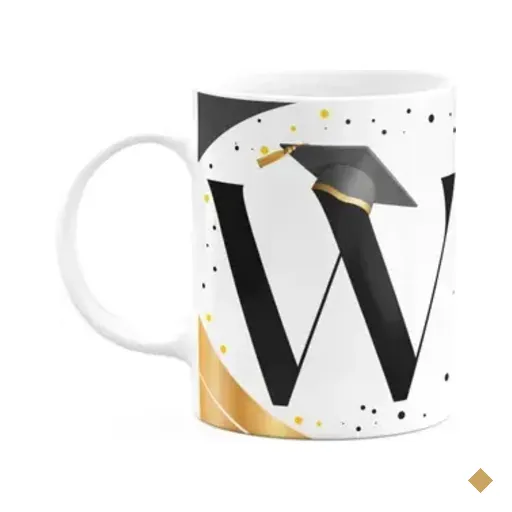 Caneca De Formatura - Inicial Do Nome Letra W - 325ml