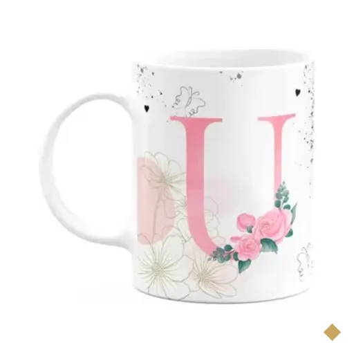 Caneca Motivação - Com Inicial Do Nome Letra U - 325ml