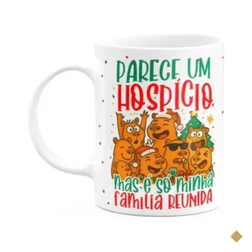 Caneca Natal E Capivaras - Um Hospício, Mas É Minha Família