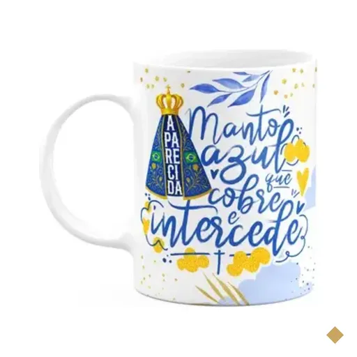 Caneca Religiosa N.s Aparecida - Manto Azul