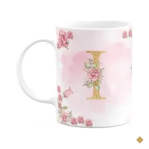 Caneca Floral Mães - Inicial Do Nome Letra I - 325ml