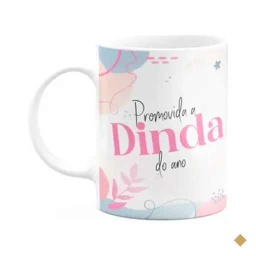 Caneca Promovida A Dinda Do Ano - 325ml - Branca