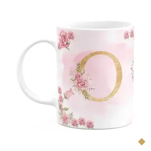 Caneca Floral Mães - Inicial Do Nome Letra O - 325ml