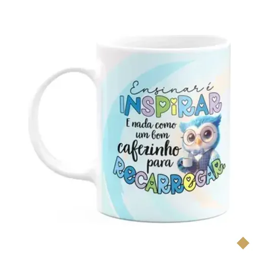Caneca Professor Coruja - Ensinar É Inspirar
