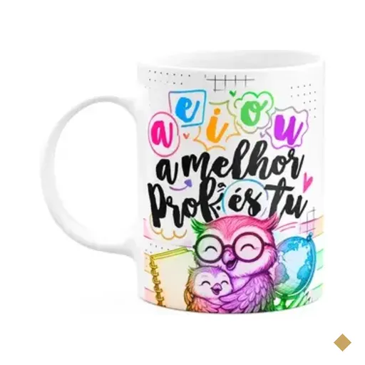 Caneca Professora Coruja - Aeiou, A Melhor És Tu! M-colors