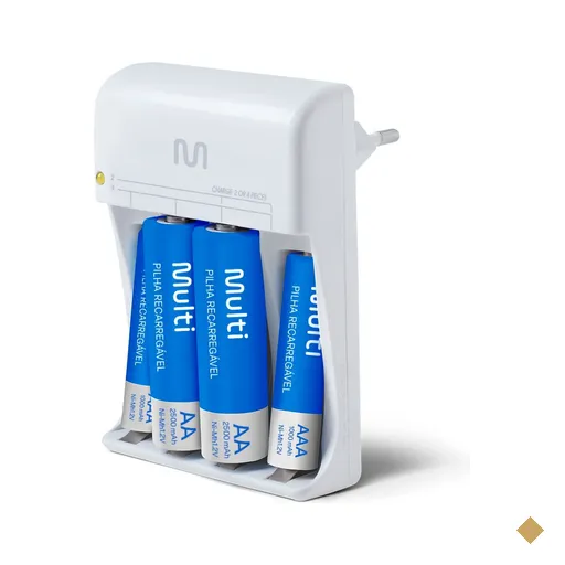 Carregador de Pilhas Mirage AA/AAA + 2 Pilhas AA 2500mAh + 2 Pilhas AAA…