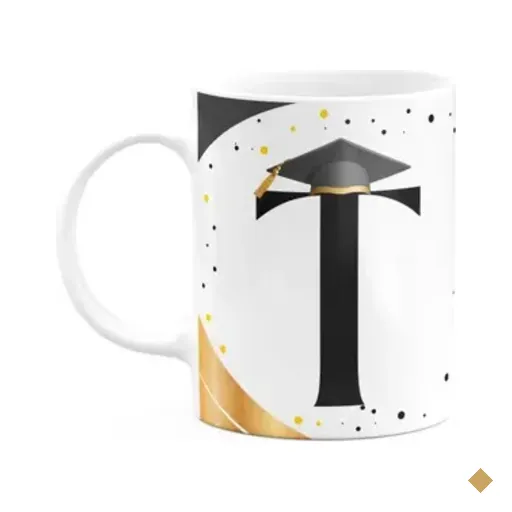 Caneca De Formatura - Inicial Do Nome Letra T - 325ml