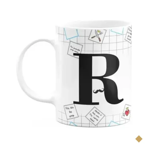Caneca Do Papai - Inicial Do Nome Letra R - 325ml