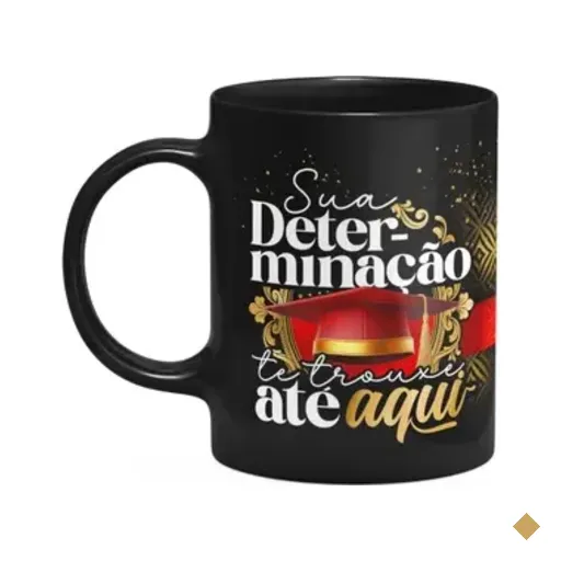 Caneca Formatura Black-red - Sua Determinação Te Trouxe Aqui