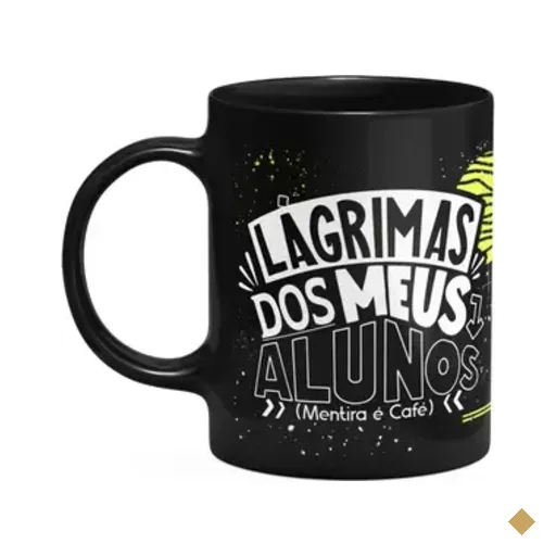 Caneca Fitness Academia - Lágrimas Dos Meus Alunos - Preta