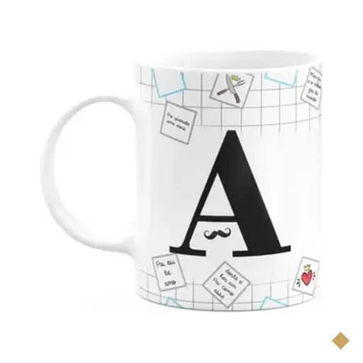 Caneca Do Papai - Inicial Do Nome Letra A - 325ml