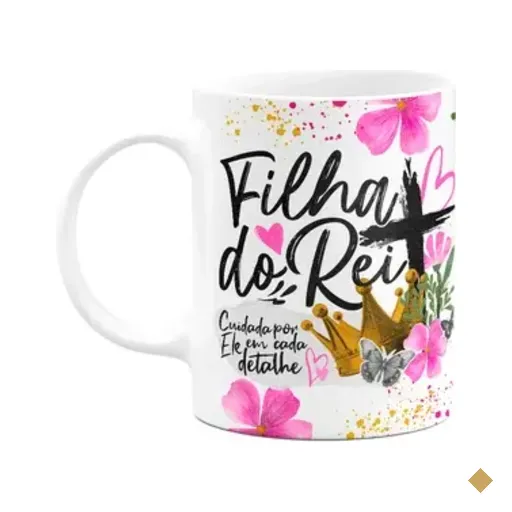 Caneca Religiosa Palavra - Filha Do Rei - 325ml