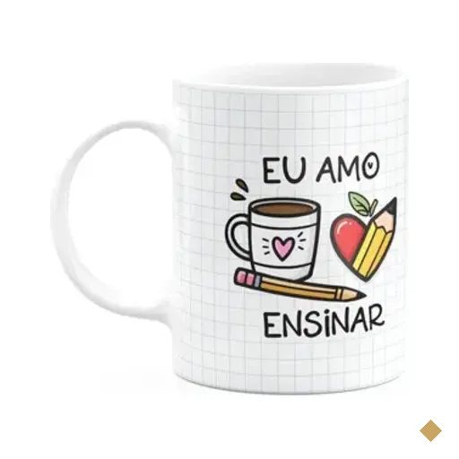 Caneca - Eu Amo Ensinar - Professora Coruja