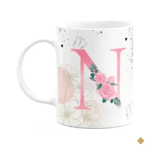 Caneca Motivação - Com Inicial Do Nome Letra N - 325ml