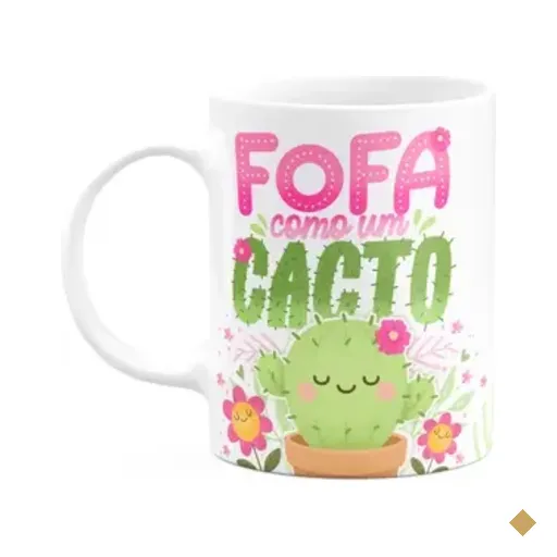 Caneca Divertida Vibes - Fofa Como Um Cacto
