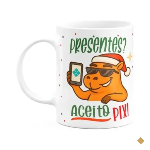 Caneca Natal E Capivaras - Presentes? Aceito Pix!