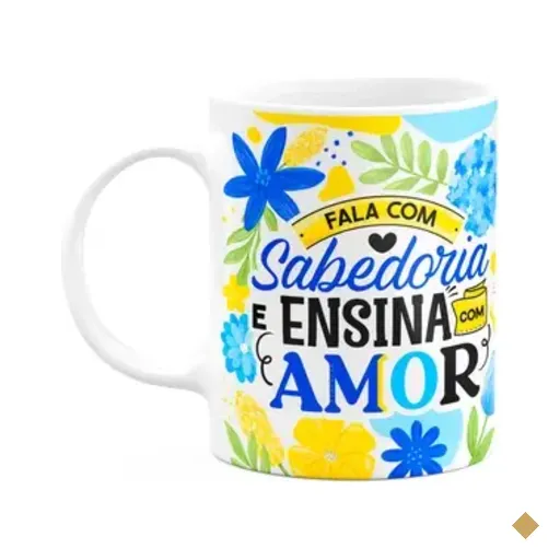Caneca Da Professora - Ensina Com Amor - Branca M3