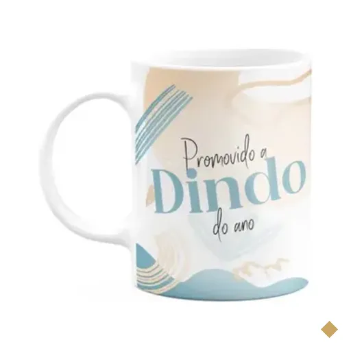 Caneca Promovido A Dindo Do Ano - 325ml - Branca