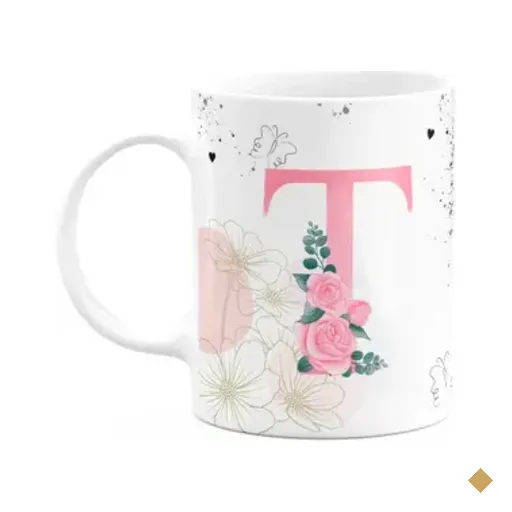 Caneca Motivação - Com Inicial Do Nome Letra T - 325ml