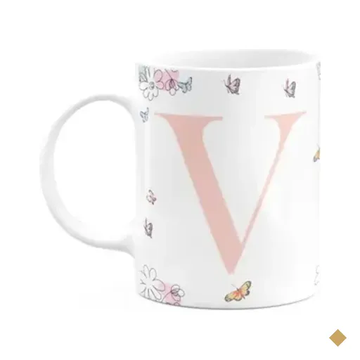 Caneca Especial Mulheres - Inicial Do Nome Letra V