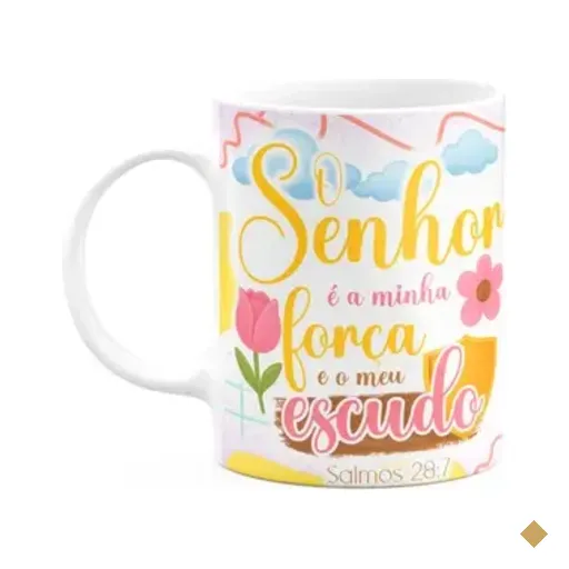 Caneca Religiosa Versículos Bíblicos - Salmos 28:7