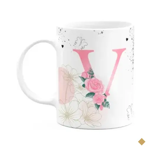 Caneca Motivação - Com Inicial Do Nome Letra V - 325ml