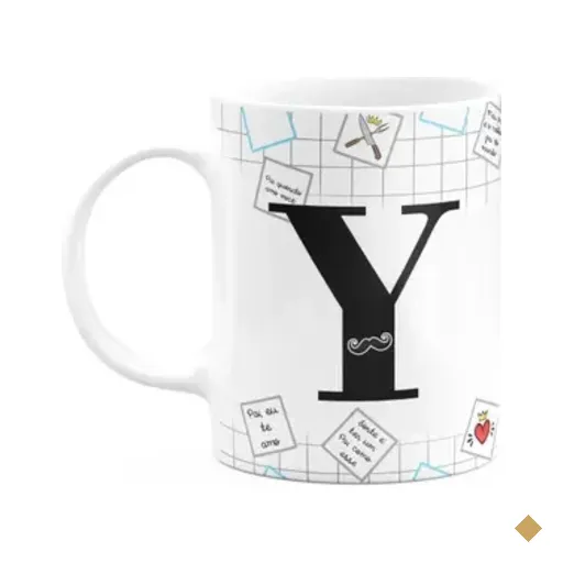 Caneca Do Papai - Inicial Do Nome Letra Y - 325ml