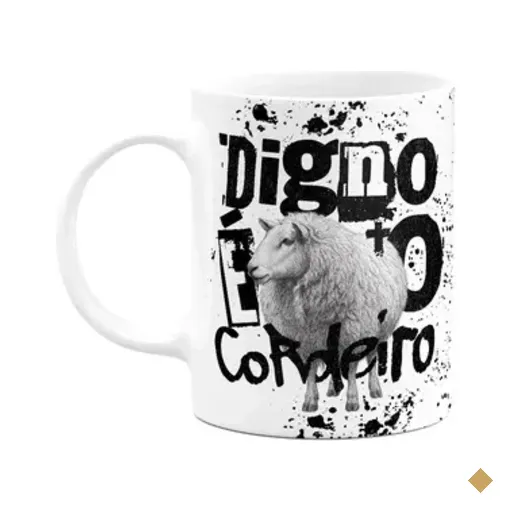 Caneca Religiosa - Digno É O Cordeiro - 325ml