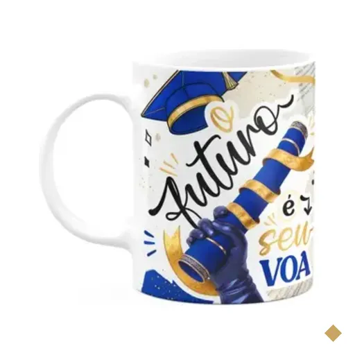 Caneca Formatura G-blue - O Futuro É Seu, Voa!