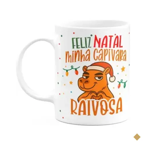 Caneca Natal E Capivaras - Minha Capivara Raivosa