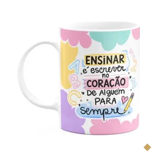 Caneca Professor - É Escrever No Coração Para Sempre