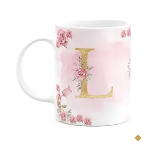Caneca Floral Mães - Inicial Do Nome Letra L - 325ml