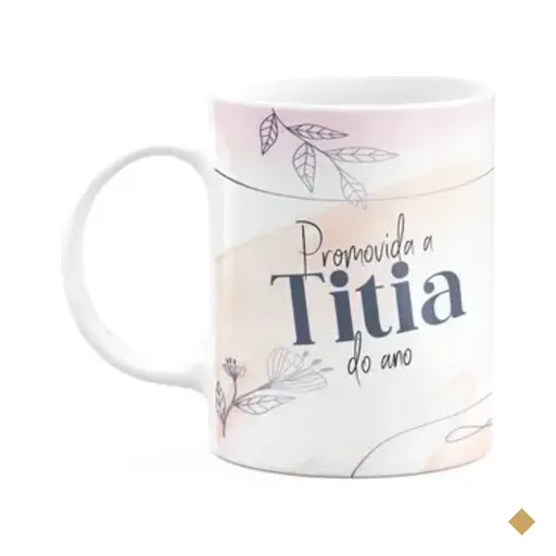 Caneca Promovida A Titia Do Ano - 325ml - Branca