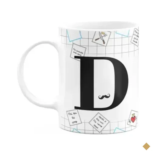 Caneca Do Papai - Inicial Do Nome Letra D - 325ml