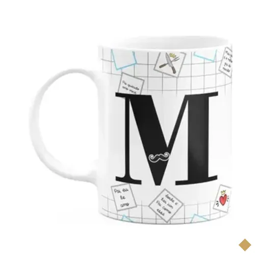 Caneca Do Papai - Inicial Do Nome Letra M - 325ml