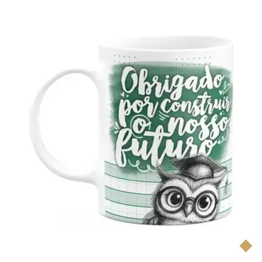Caneca Professor Coruja - Obrigado Pelo Futuro - M-green