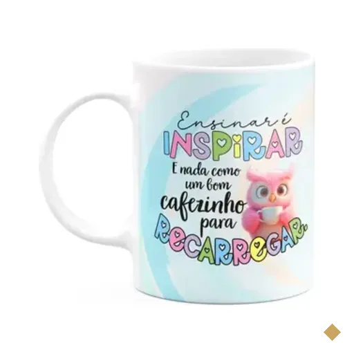 Caneca Professora Coruja - Ensinar É Inspirar