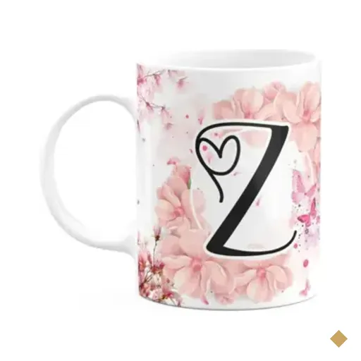 Caneca Floral Religiosa - Inicial Do Nome Letra Z - 325ml