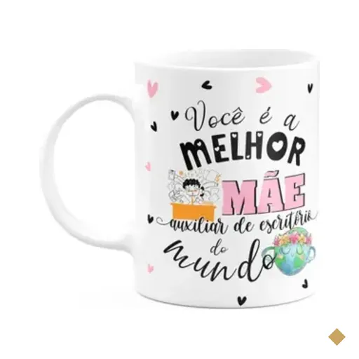 Caneca Mães E Profissões - Melhor Mãe Aux De Escritório