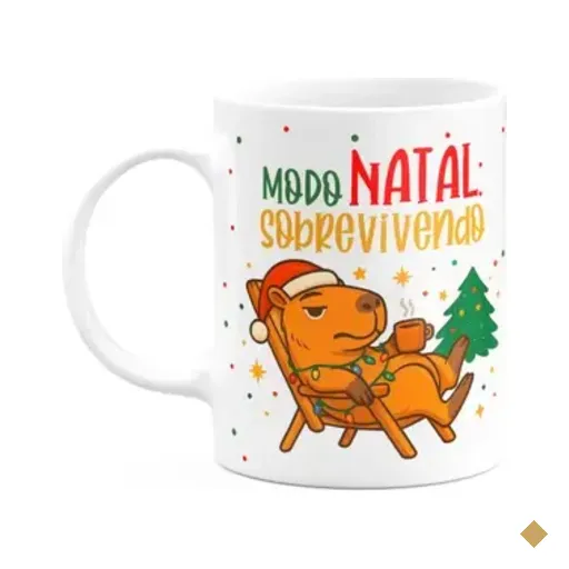 Caneca Natal E Capivaras - Modo Natal, Sobrevivendo