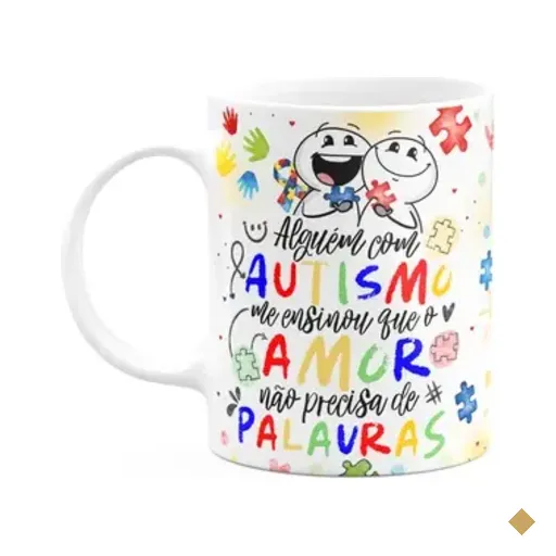 Caneca Funny - Autista -  O Amor Não Precisa De Palavras
