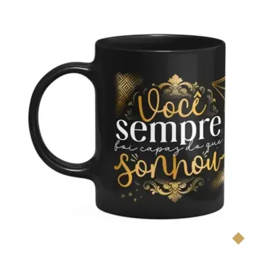 Caneca Formatura Black - Vc Sempre Foi Capaz Do Que Sonhou