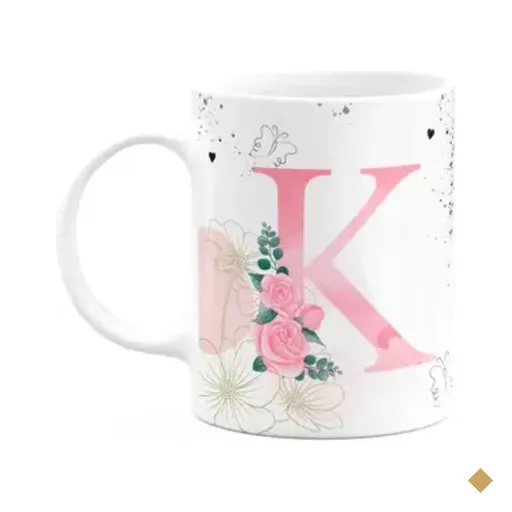 Caneca Motivação - Com Inicial Do Nome Letra K - 325ml