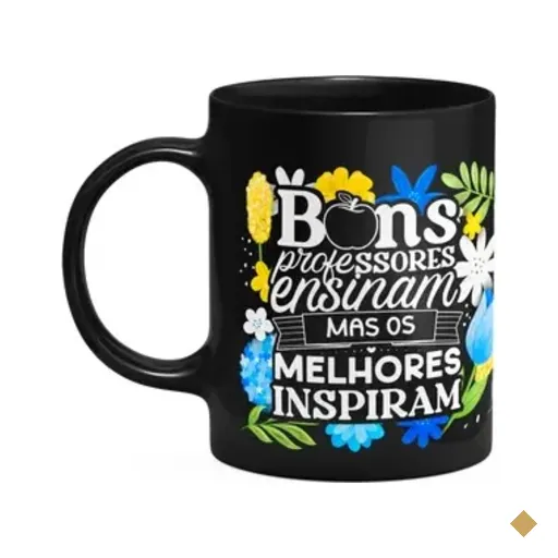 Caneca Da Professora - Os Melhores Inspiram - Preta M3