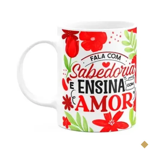 Caneca Da Professora - Ensina Com Amor - Branca M2