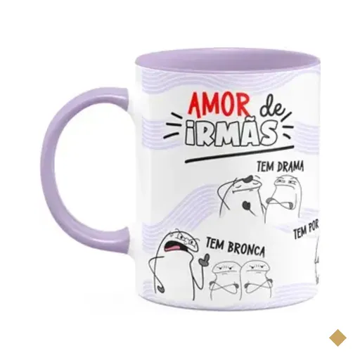 Caneca Flork Irmãos - Amor De Irmãs - M1 B-lilac Lilás