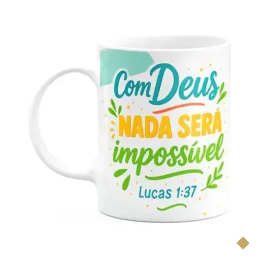 Caneca Religiosa Versículos Bíblicos - Lucas 1:37